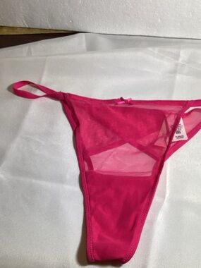 Victoria's Secret Hot Pink Sheer Mesh Thong